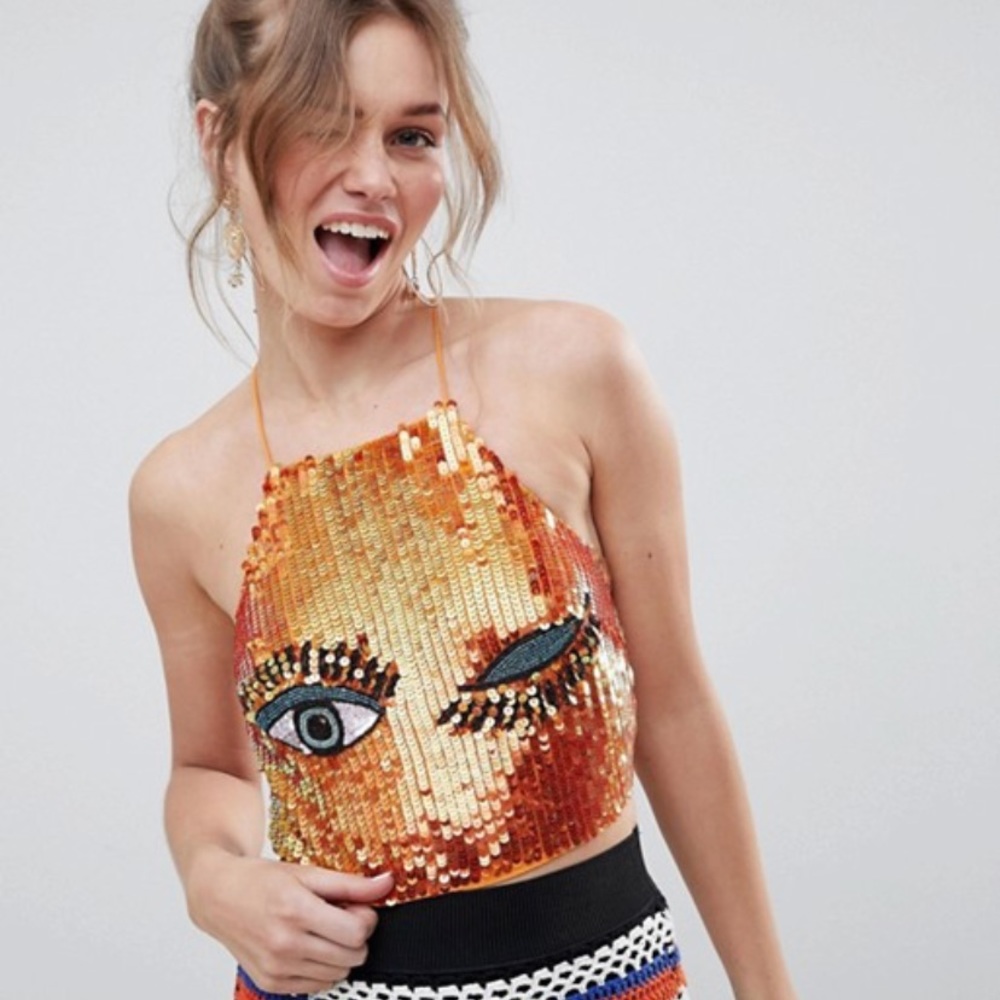 ASOS Crop top with embellished eye